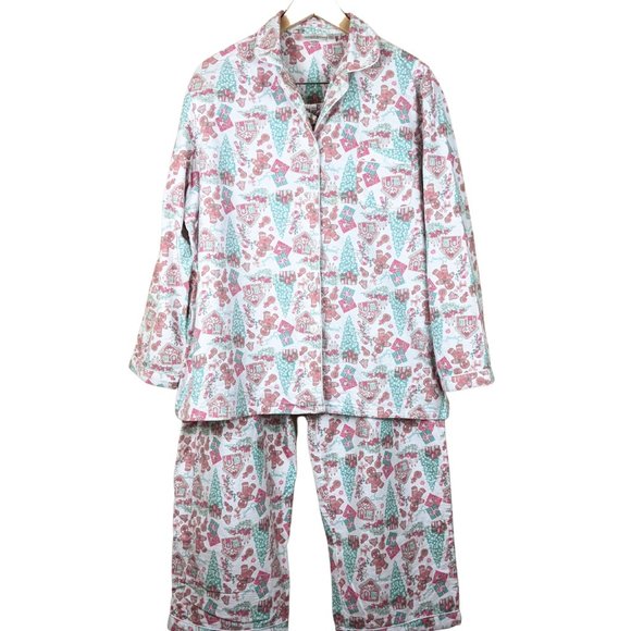 Pyjamas Set of 2 Christmas Tree Ginger Bread Flannel Pyjamas XL